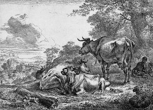Three Resting Cows Sun — Nicolaes Pietersz Berchem