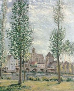 View Of Moret Sur Loing Through The Trees — Alfred Sisley