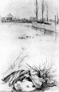 The Schafgraben Flooded — Adolph Von Menzel
