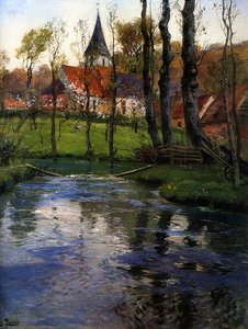 The Old Church By The River — Frits Thaulow