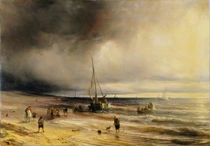 A Dutch Coast Scene — Jean Antoine Théodore De Gudin