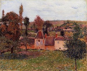Farm At Basincourt — Camille Pissarro, Impressionism