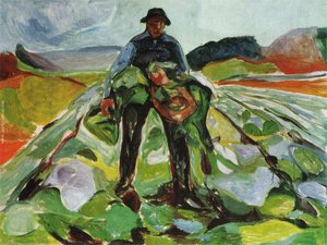 Man In A Field Of Cabbages — Edvard Munch