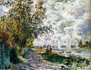 The Riverbank At Gennevilliers — Claude Monet, Impressionism