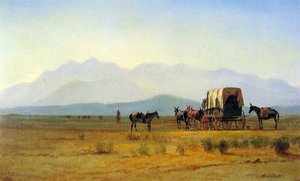 Surveyors Wagon In The Rockies — Albert Bierstadt