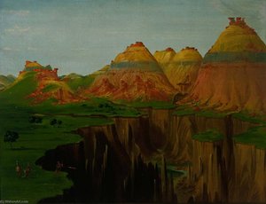 Brick Kilns, Clay Bluffs 1900 Miles Above St. Louis — George Catlin