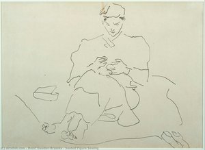 Seated Figure Sewing — Henri Gaudier-brzeska