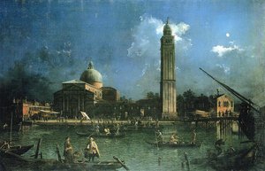 Night-time Celebration Outside The Church Of San Pietro Di Castello (also Known As La Vigilia De San Pietro) — Canaletto