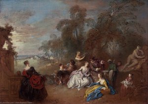 On The Terrace — Jean-baptiste Pater, Rococo Charm