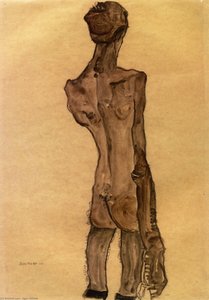 Standing Male Nude, Back View — Egon Schiele, Expressionism