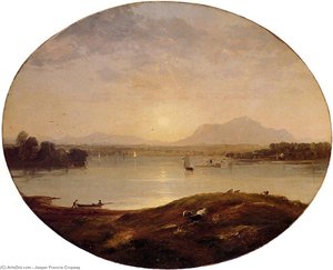 View On The Hudson River — Jasper Francis Cropsey