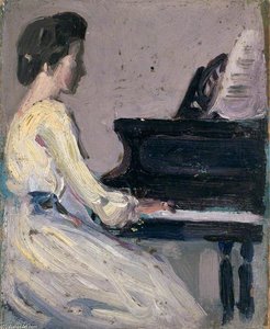Artist's Sister At Piano — John Duncan Fergusson