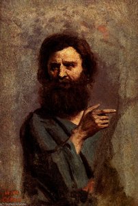 Head Of Bearded Man — Jean-baptiste-camille Corot, Romanticism