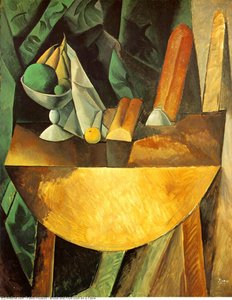 Bread And Fruit Dish On A Table — Pablo Picasso, Cubism