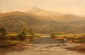 Scene Onthe Llugwy With Moel Siabod In Distance — R.a Benjamin Williams Leader, Pre-raphaelites