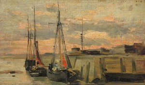 Harbour Scene — Jules Lessore, Impressionism