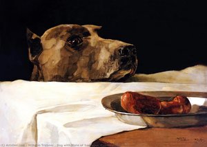 Dog with Plate of Sausages (Caesar at the Rubicon)