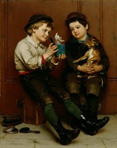 A Surprise Party — John George Brown, Genre Painting