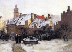 Winter Afternoon - Old Munich — Theodore Clement Steele