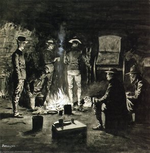 Supper In The Corral (also Known As Camp-fire Texas) — Frederic Remington
