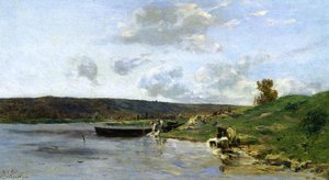 Laundresses By The Water — Hippolyte Camille Delpy