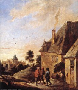 Village Scene — David Teniers The Younger, Flemish Golden Age