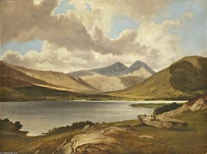 Scottish Loch With Game Birds — Frederick Richard Lee