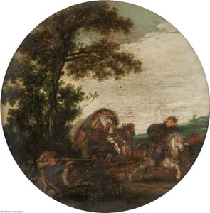 The Ambush Of A Wagon Train — Esaias Van De Velde