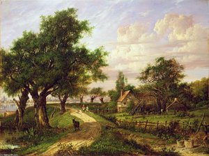 A Farmstead By A River — Patrick Nasmyth