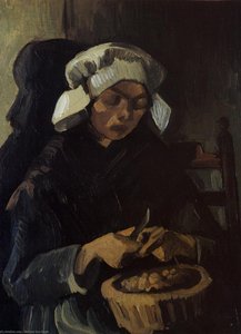 Peasant Woman Peeling Potatoes — Vincent Willem Van Gogh, Expressionism