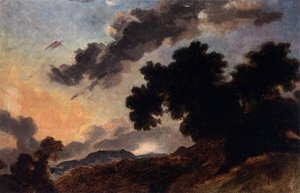 Mountain Landscape At Sunset — Jean-honoré Fragonard, Rococo