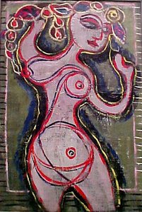 Ethel Baziotes (recto) Untitled (clown And Female Nude) (verso) — William Baziotes