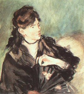 Portrait Of Berthe Morisot, Watercolor On Paper, — Édouard Manet, Impressionist Style