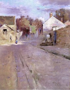 Street In Barbizon At Sunset — Theodore Robinson
