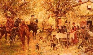 The Departure Of The Hunting Party — Raffaello Sorbi