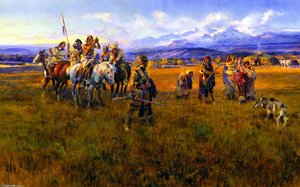 Lewis And Clark Reach Shoshone Camp Led By Sacajawea The Bird Woman (also Known As Lewis And Clark Expecdition) — Charles Marion Russell, Western Realism
