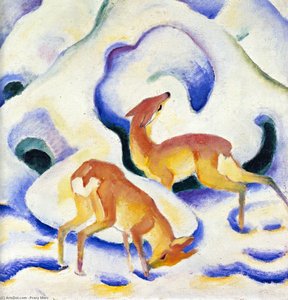 Deer In The Snow Ii — Franz Marc