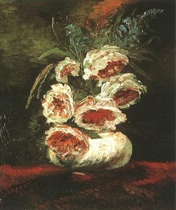Vase With Peonies — Vincent Willem Van Gogh, Post-impressionism