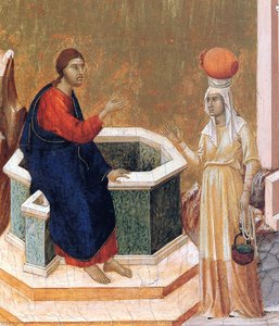 Christ And The Samaritan Woman (fragment) — Duccio Di Buoninsegna, Late Gothic