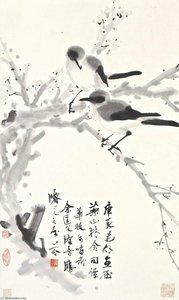 Plum Blossoms And Magpies — Deng Fen