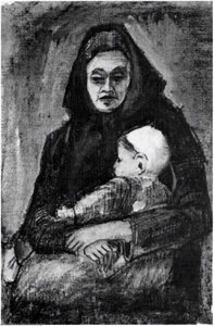 Woman With Baby On Her Lap, Half-length — Vincent Willem Van Gogh