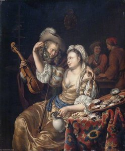 Interior With A Cavalier And Lady — Willem Van Mieris