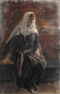 Zittende vrouw, waarschijnlijk Michal, Jozef Israëls, 1899