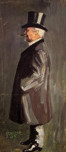 Portrait Of Leopold Czihaczek, In Profile Facing Left — Egon Schiele