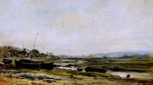 Fishing Boats By A Stream — Charles-françois Daubigny