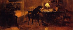 Young Boy Sitting At A Table — Adolph Von Menzel