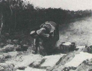 Peasant Woman Laundering — Vincent Willem Van Gogh, Post-impressionism