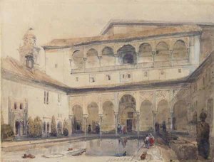 The Court Of Myrtles, Alhambra — David Roberts