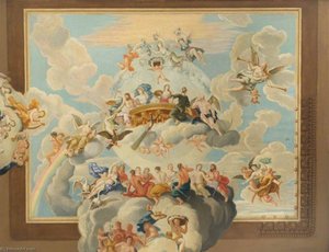 Ceiling, The King's Grand Stairs, Hampton Court Palace (after Antonio Verrio) — William Herbert Hampton