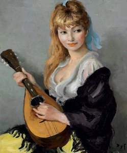 Young Woman With A Mandolin, (1965) — Marcel Dyf